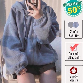 Áo khoác ni nam nữ, áo hoodies nam nữ zip nỉ bông khoá kéo ullzang H1