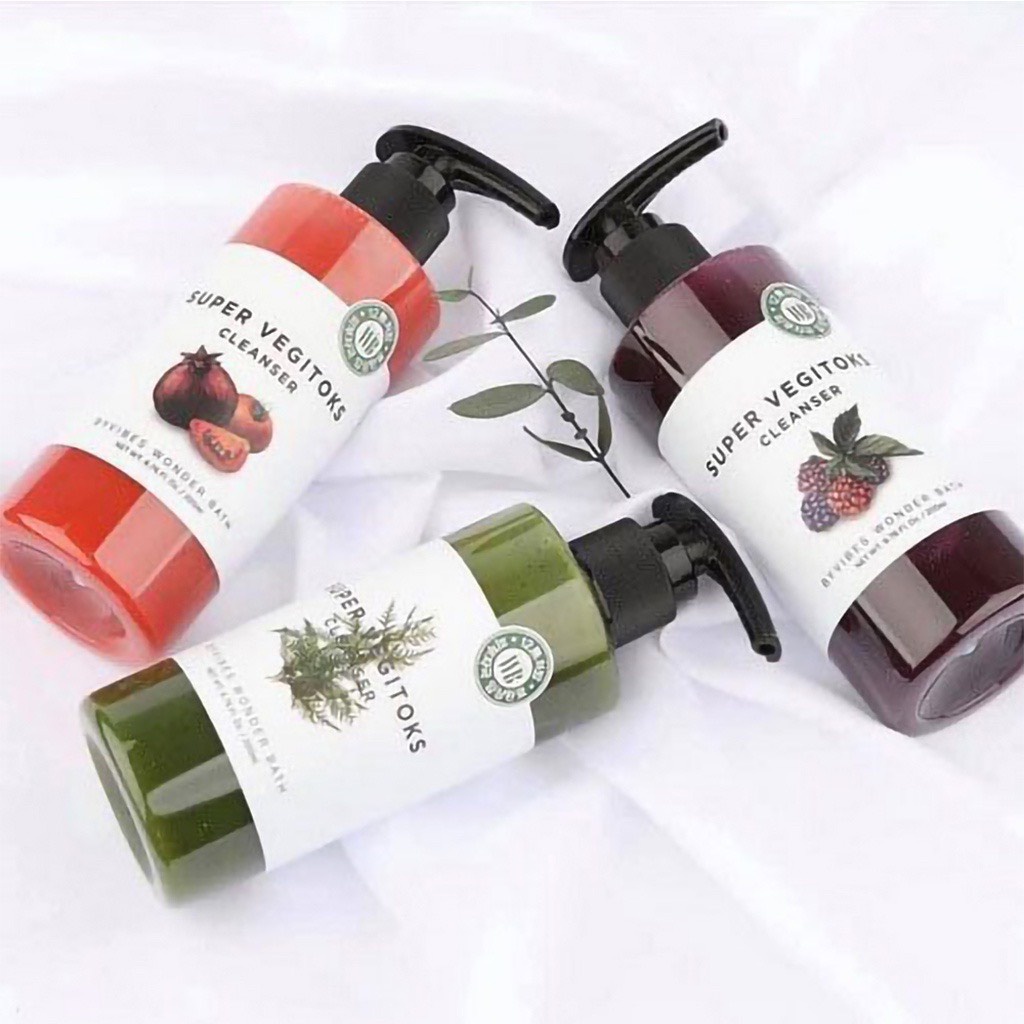 Sửa Rửa Mặt Rau Củ Wonder Bath Super Vegitoks 300ml - Làm Dịu Da, Giúp Da Tươi Trẻ