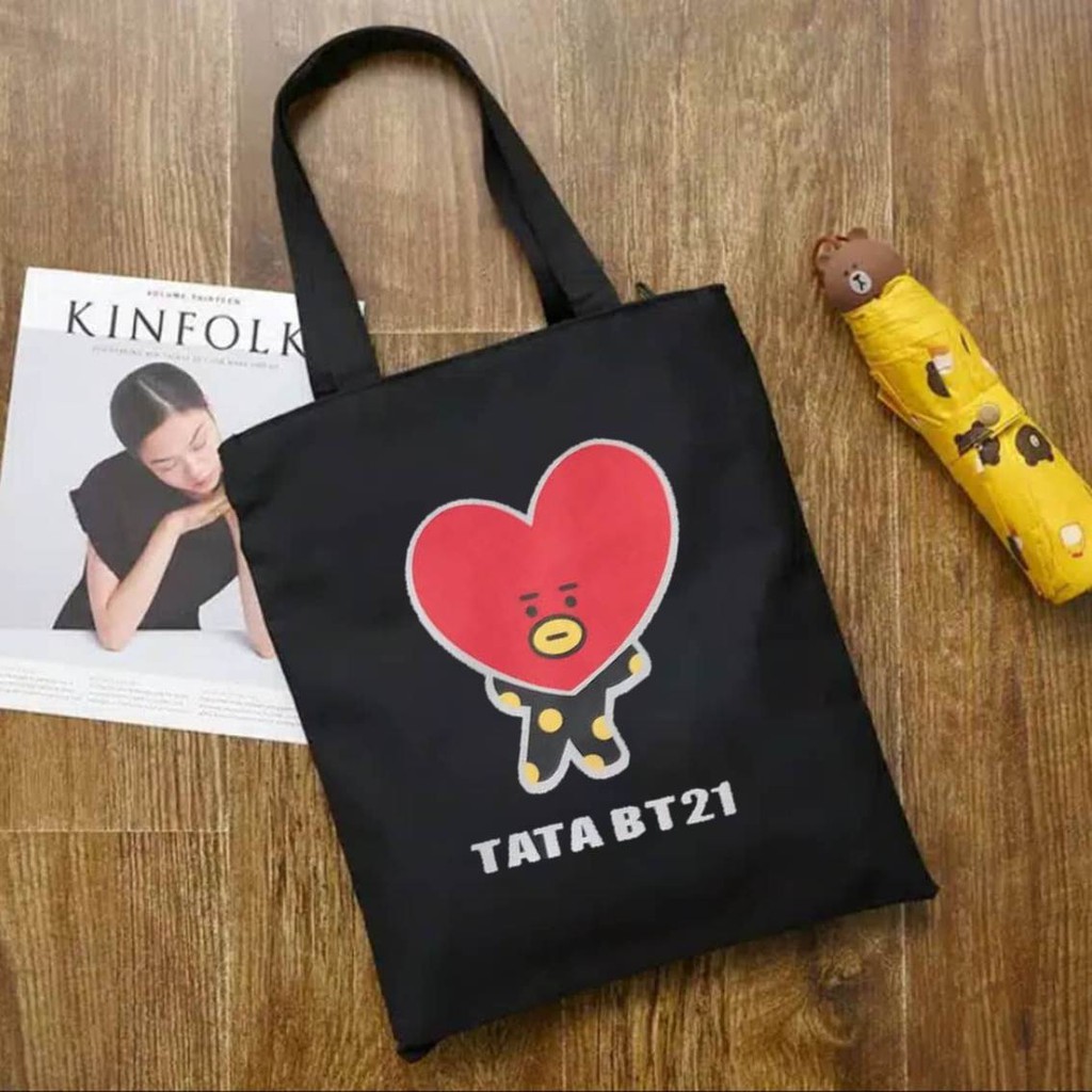 Túi Tote Hình Nhân Vật Bt21 Tata Cooky Chimmy Kpop 129