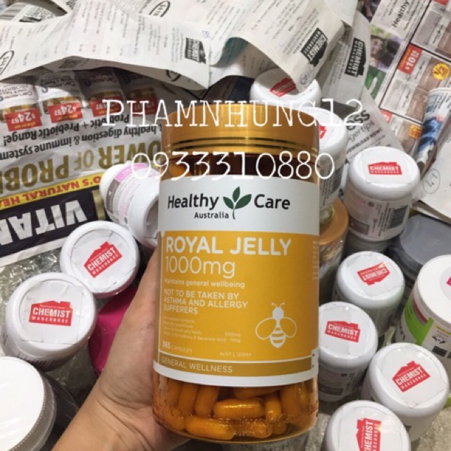 Sữa Ong Chúa Healthy Care Royal Jelly 356 viên (Có Tem Chemist).