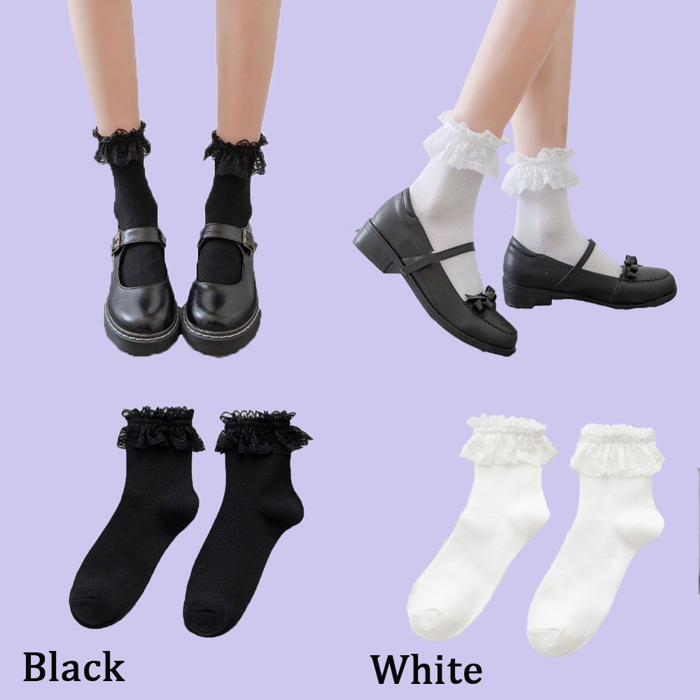 Quần Tất Lưới Phối Ren Hoa Nhiều Màu Sắc Phong Cách Lolita Y2K