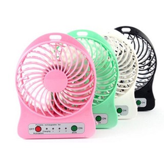 Quạt tích điện mini usb fan tiện lợi 3 tốc độ có đèn kèm pin sạc