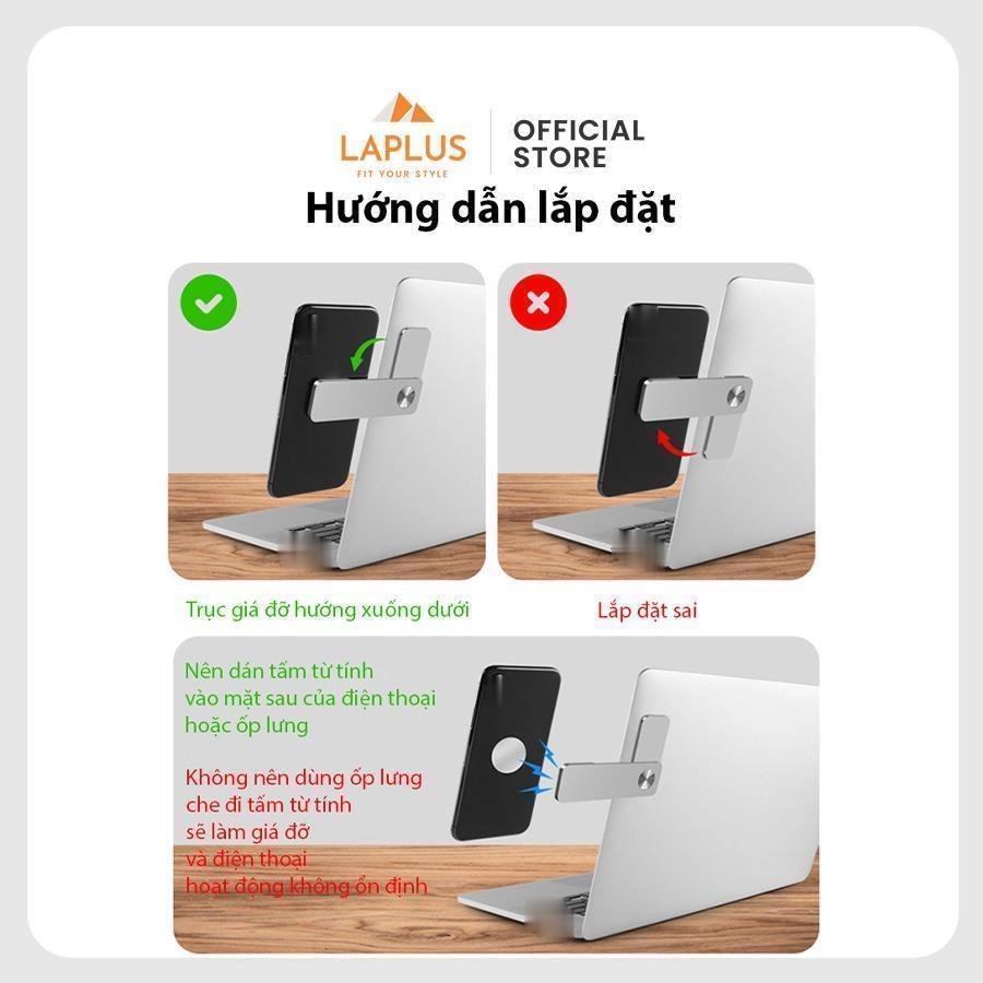 Giá Đỡ Điện Thoại Hợp Kim Nhôm Từ Tính Gắn Laptop Nhỏ Gọn Tiện Dụng