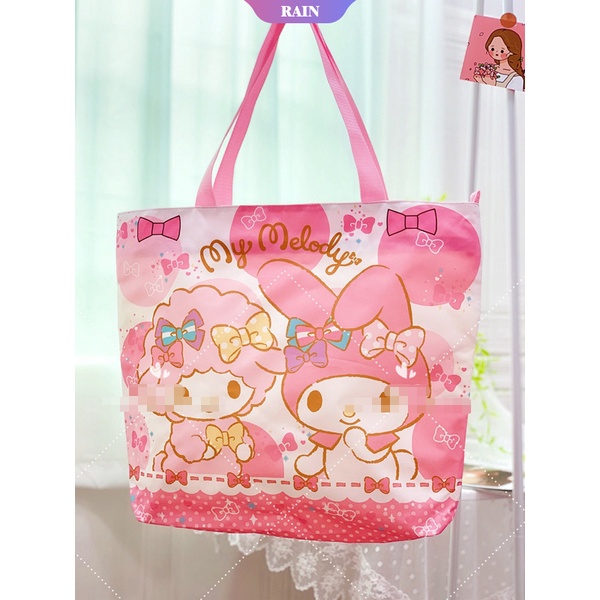 Túi Mua Sắm Tái Sử Dụng Nhiều Lần In Họa Tiết Hoạt Hình Sanrio Cinnamoroll Kuromi My Melody Cho Nữ