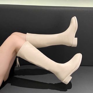 Bốt da mềm gót vuông 3cm