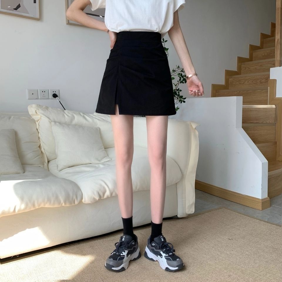 B&amp;G Chân váy jean Dáng Chữ A Lưng Cao Thiết Kế Xẻ Tà Thời Trang Cá Tính váy nữ WT-DQ-03