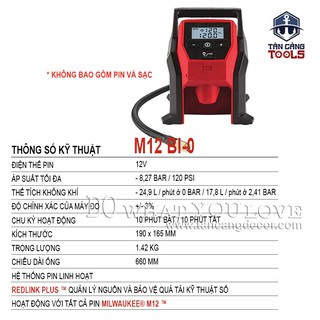 MÁY BƠM HƠI MILWAUKEE M12BI-0