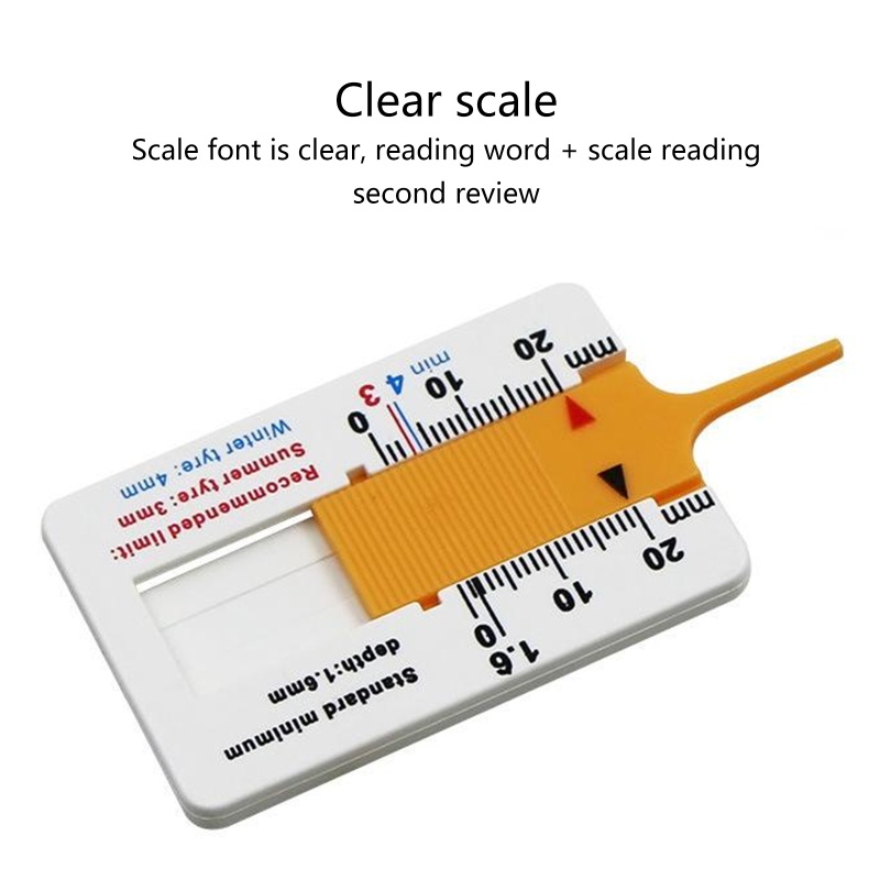 Thước Đo Độ Sâu Lốp Xe 0-20mm Bằng Nhựa Thiết Kế Nhỏ Gọn Tiện Dụng