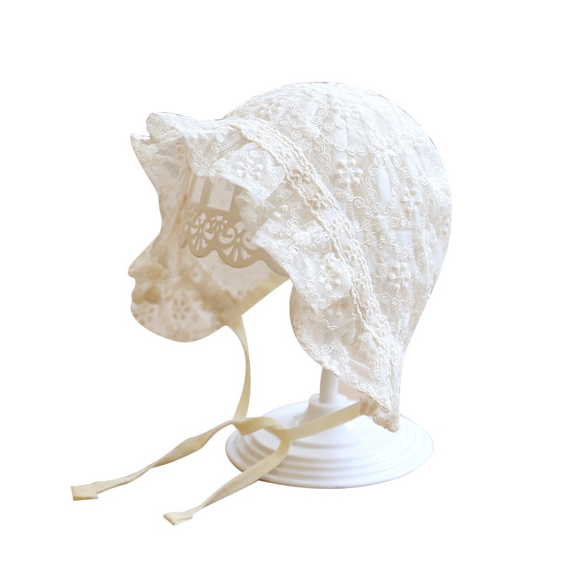 Mũ Trùm Đầu Phối Ren Lưới Thoáng Khí Kiểu Công Chúa Dành Cho Bé Gái