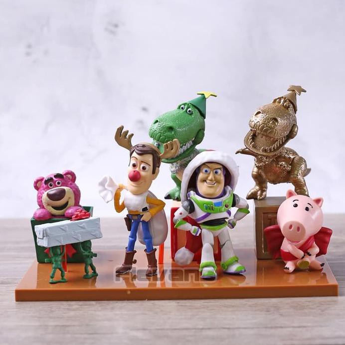 Set Mô Hình Nhân Vật Trong Phim Hoạt Hình Toy Story + Thiệp Giáng Sinh Thẻ