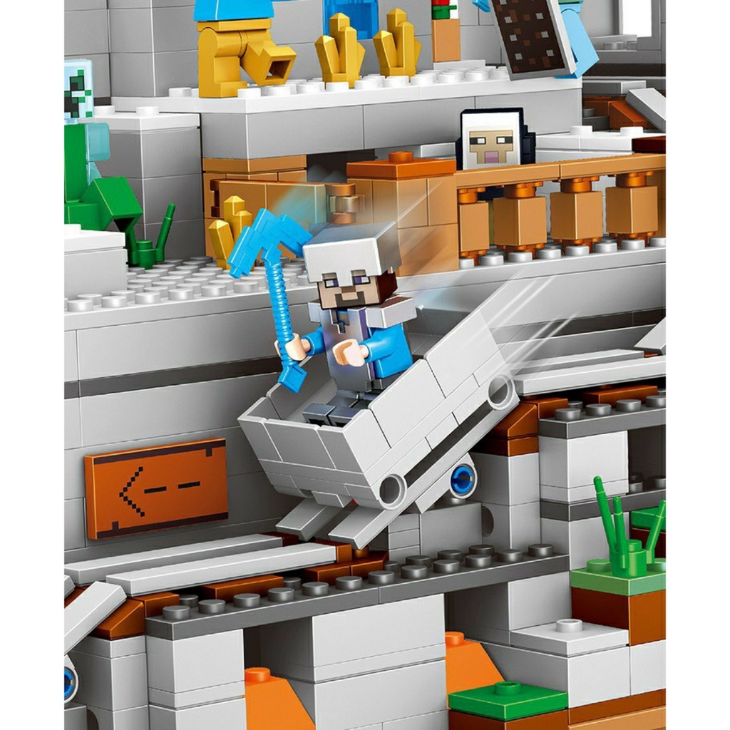 Lego Minecraft Hang Động Trên Đỉnh Núi Tuyết NEW 2021]NO.1013-1(760 CHI TIẾT)