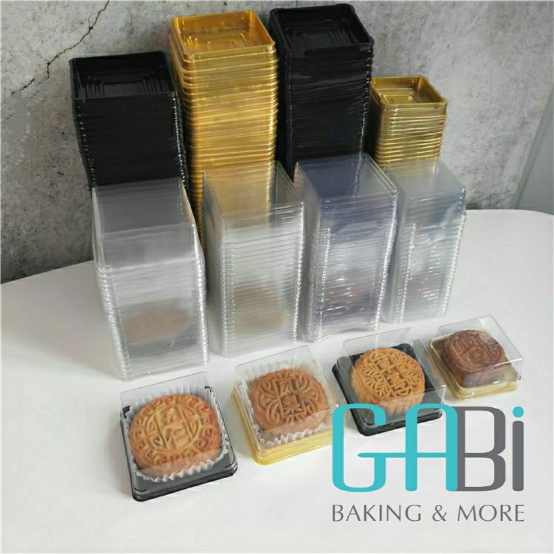 50-100 hộp nhựa nắp trong đựng bánh trung thu 100g