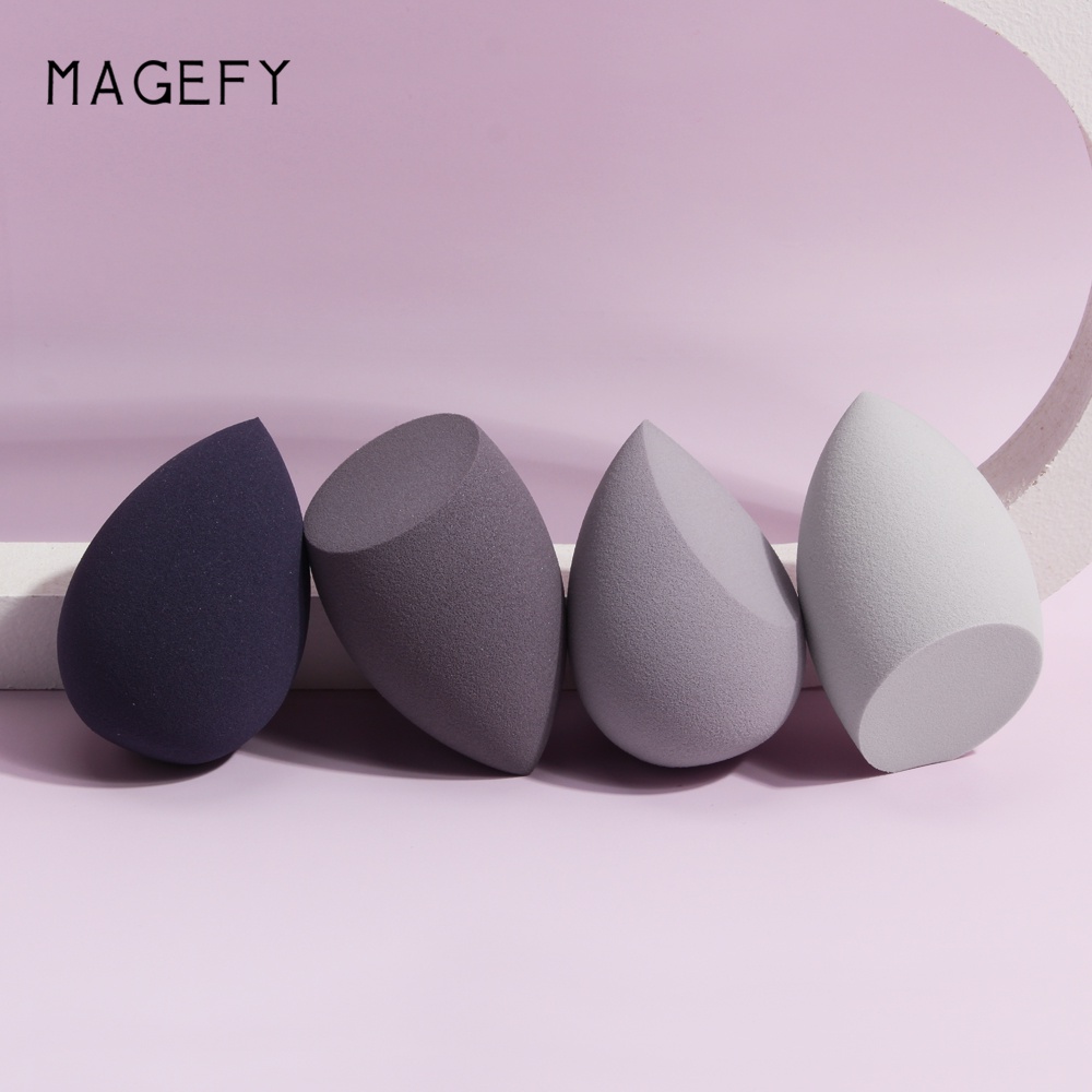 MAGEFY 4 Gói Bọt Biển Trang Điểm Khô và Ướt Có Hộp Đựng