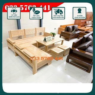 Sofa phòng khách gỗ sồi nga 2m x 1,8m sofa mini cho phòng khách chung cư - ảnh thật kèm video