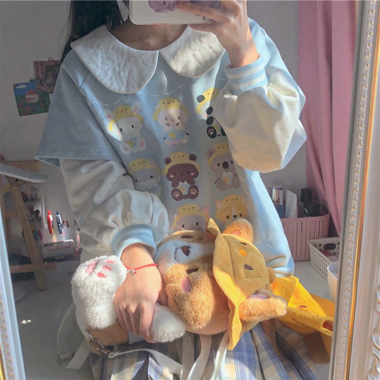 Áo Thun Dáng Rộng In Hình Động Vật Hoạt Hình Phong Cách Nhật Bản | BigBuy360 - bigbuy360.vn