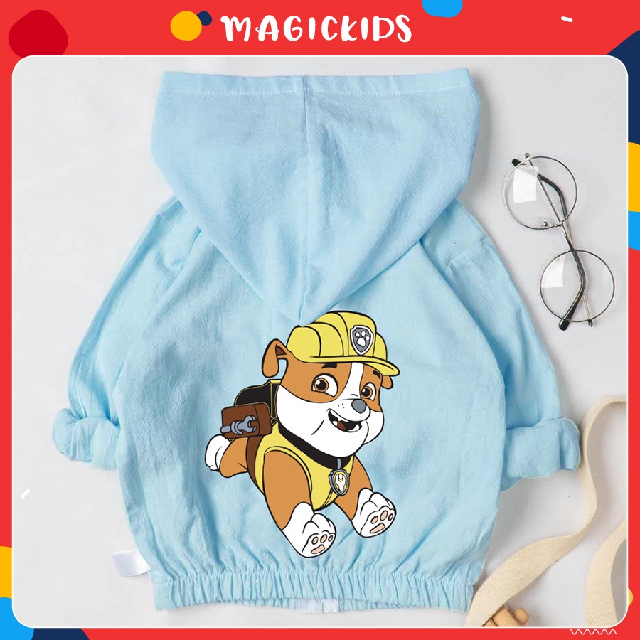 Áo khoác chống nắng, chống tia UV chất đũi thoáng mát cho bé in hình chú chó cứu hộ Magickids Quần áo trẻ em AO22014