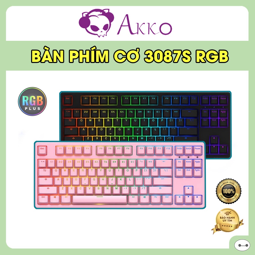 [Mã SKAMSALE03 giảm 10% đơn 200k] BÀN PHÍM CƠ AKKO 3087S RGB BLACK/ PINK (AKKO SW)