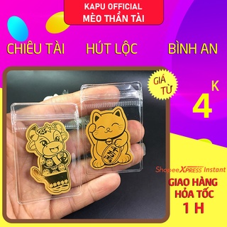 Mèo thần tài, trâu vàng may mắn, chiêu tài, hút lộc, bình an