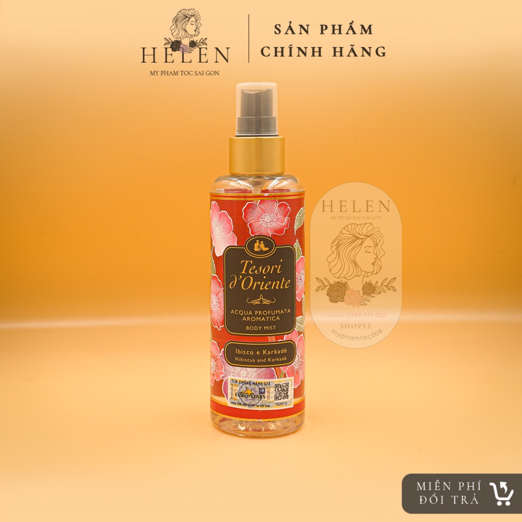 Xịt Thơm Body Mist Dưỡng Ẩm Body TESORI D ORIENTE Hương Nước Hoa Cao Cấp