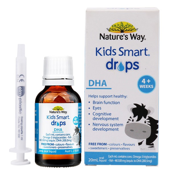 [Quà tặng] DHA Cho Trẻ Sơ Sinh Kids Smart Drops DHA 20 ml