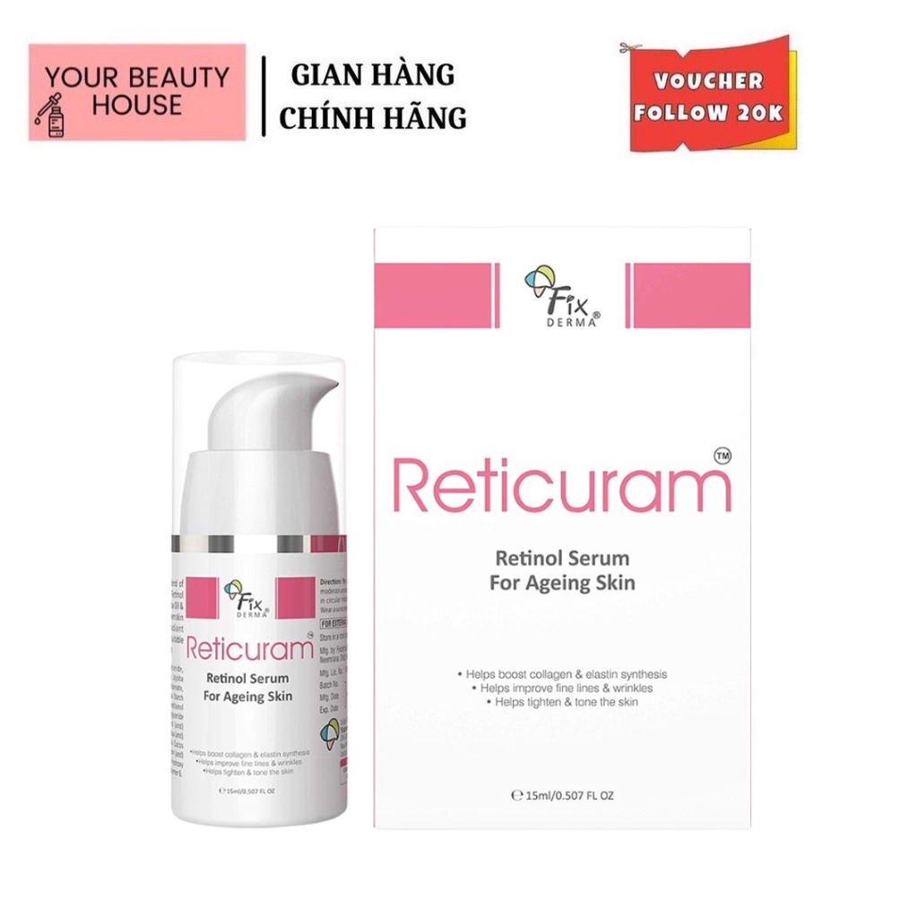 [Fixderma] Tinh Chất Đẩy Lùi Lão Hóa Reticuram Retinol Serum (15ml) - Cận date 10/23