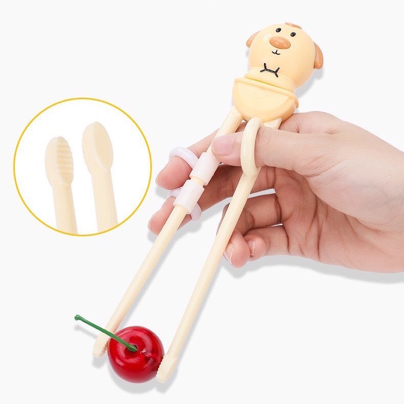 Thìa nĩa đũa tập xúc, đũa tập gắp kèm hộp xịn xò cho bé