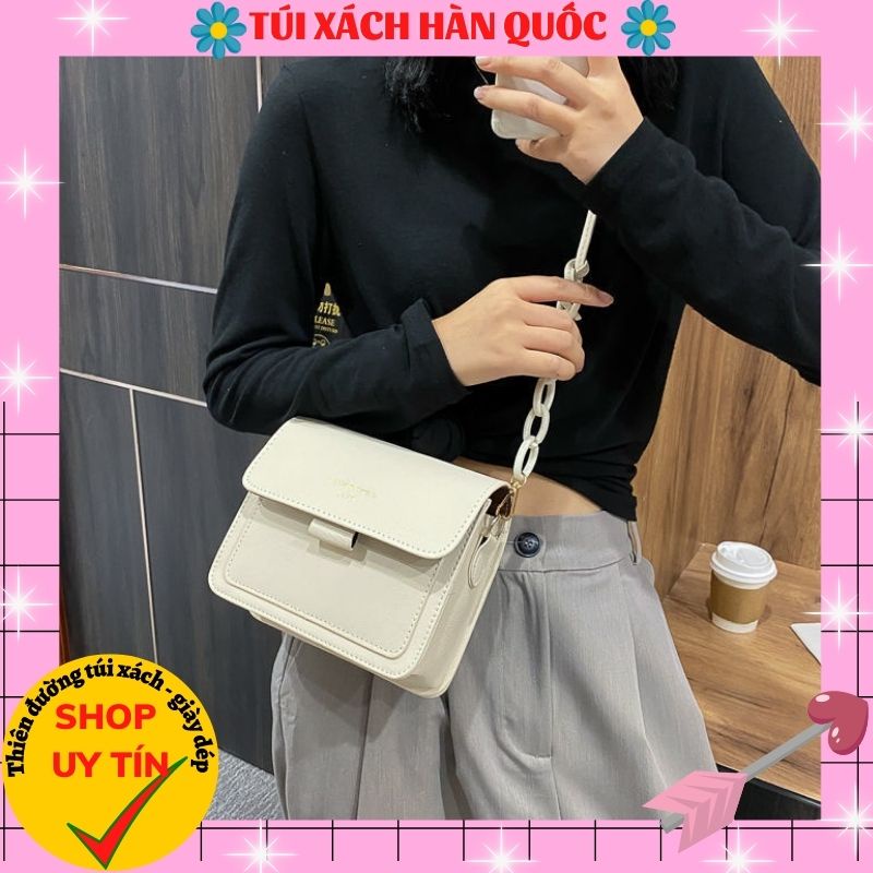 Túi xách nữ đeo chéo bì thư phối dây xích HQ 230