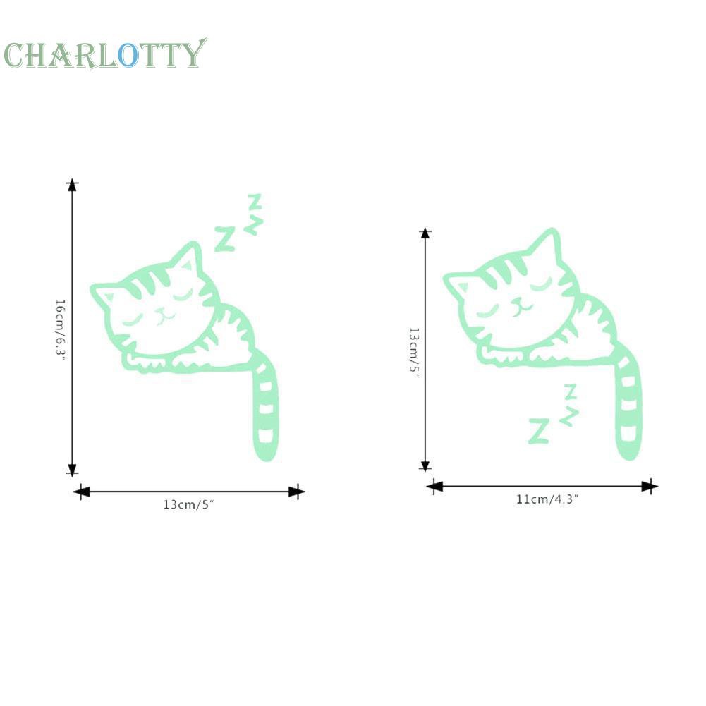 Miếng dán tường hình mèo dạ quang phát sáng cho công tắc đèn có thể tháo gỡ