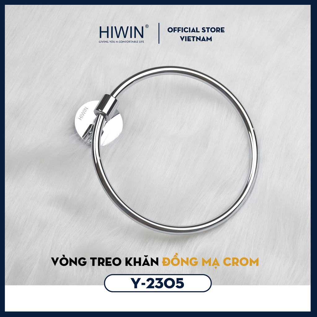 Vòng treo khăn đồng mạ crom mặt gương sáng bóng cao cấp Hiwin Y-2305