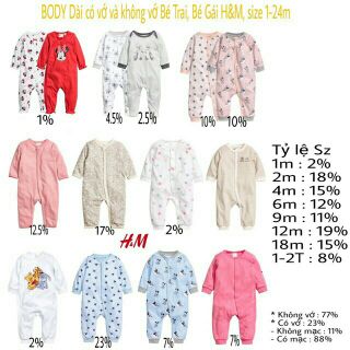 Body dài HM lỗi(set 6 cái Mix hãng )