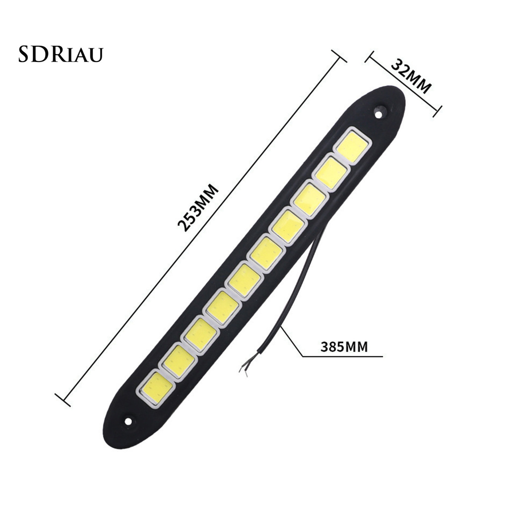 2 Đèn Led Ban Ngày Cob Silicon 12v Cho Xe Hơi