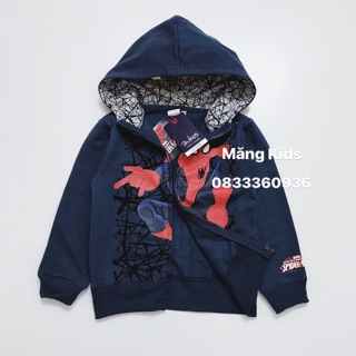 Áo khoác nỉ có mũ hoạ tiết spiderman