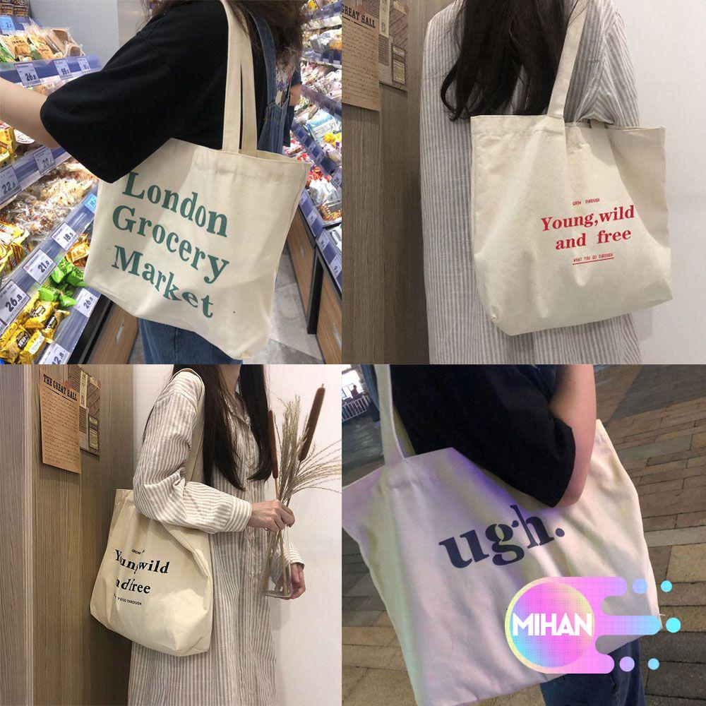 Túi xách canvas có khóa kéo thời trang xuân thu MIHAN1 cho nữ