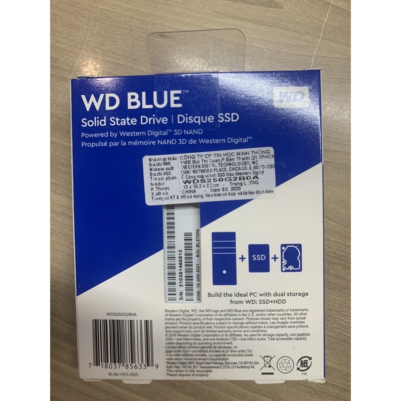 Ổ Cứng SSD WD Blue 3D NAND 500GB WD WDS500G2B0A (2.5 inch) Chính Hãng BH 5 Năm