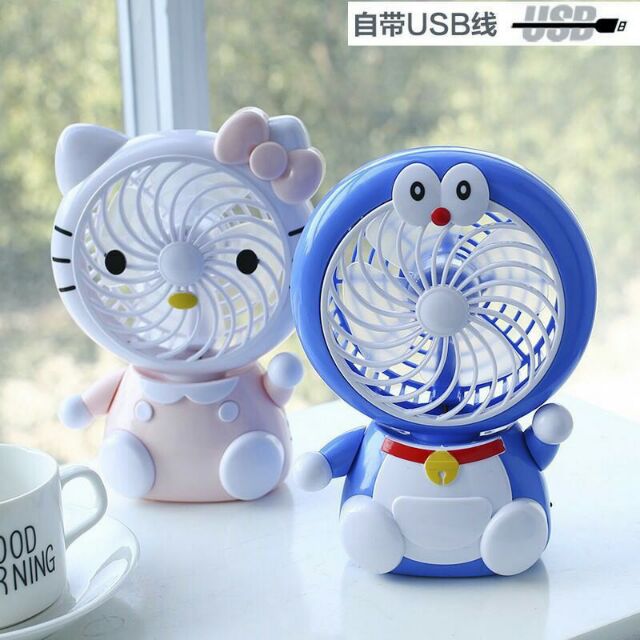 Quạt kitty-đôremon có đèn