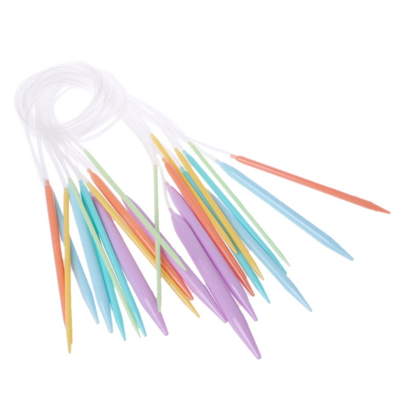 Set 12 Kim Đan Len Bằng Nhựa Nhiều Màu 40cm 80cm