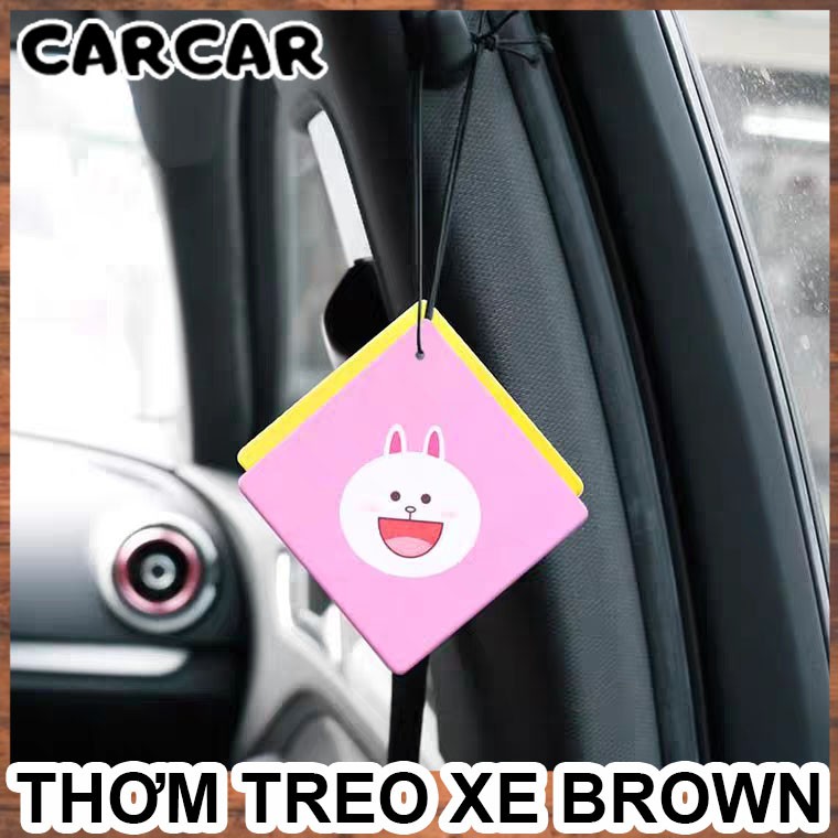 Sáp thơm ô tô treo xe hình gấu Brown và thỏ Coni dễ thương