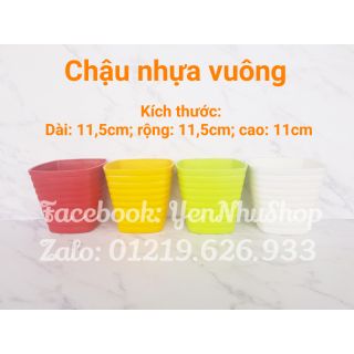 Chậu nhựa vuông hàng thanh lý bay màu nhẹ phần miệng