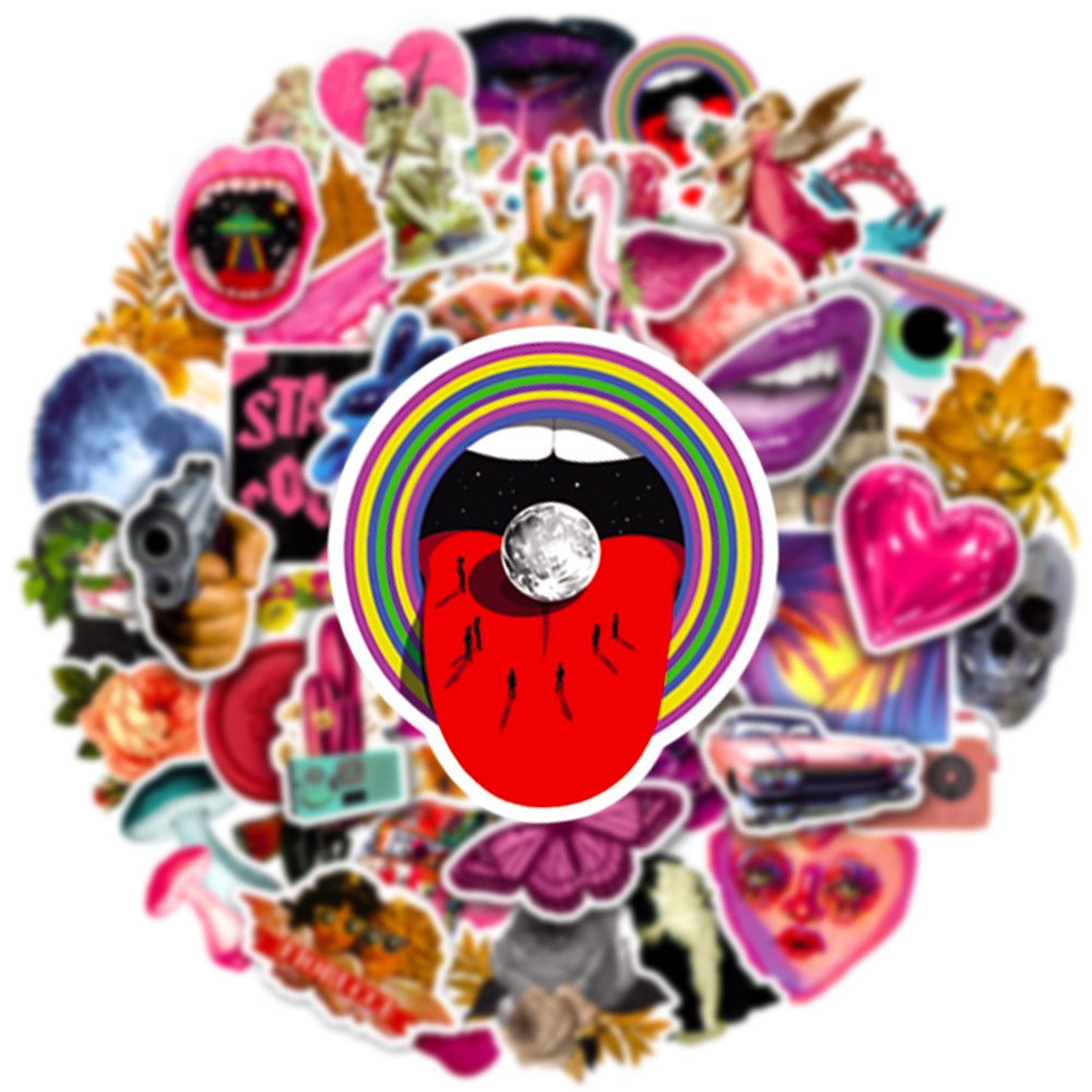 Bộ 50/25/10 Miếng Dán Ốp Điện Thoại Chống Thấm Nước Họa Tiết Graffiti Nghệ Thuật Retro