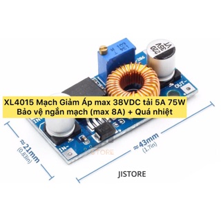 Mạch Giảm Áp XL4015 dòng tải 5A 75W vào 4~38VDC ra 1.25~36VDC