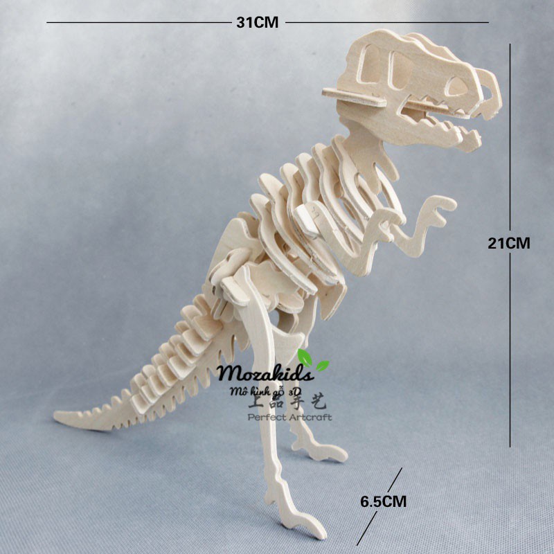 Đồ chơi lắp ráp gỗ 3D Mô hình Khủng Long Bạo Chúa T-rex