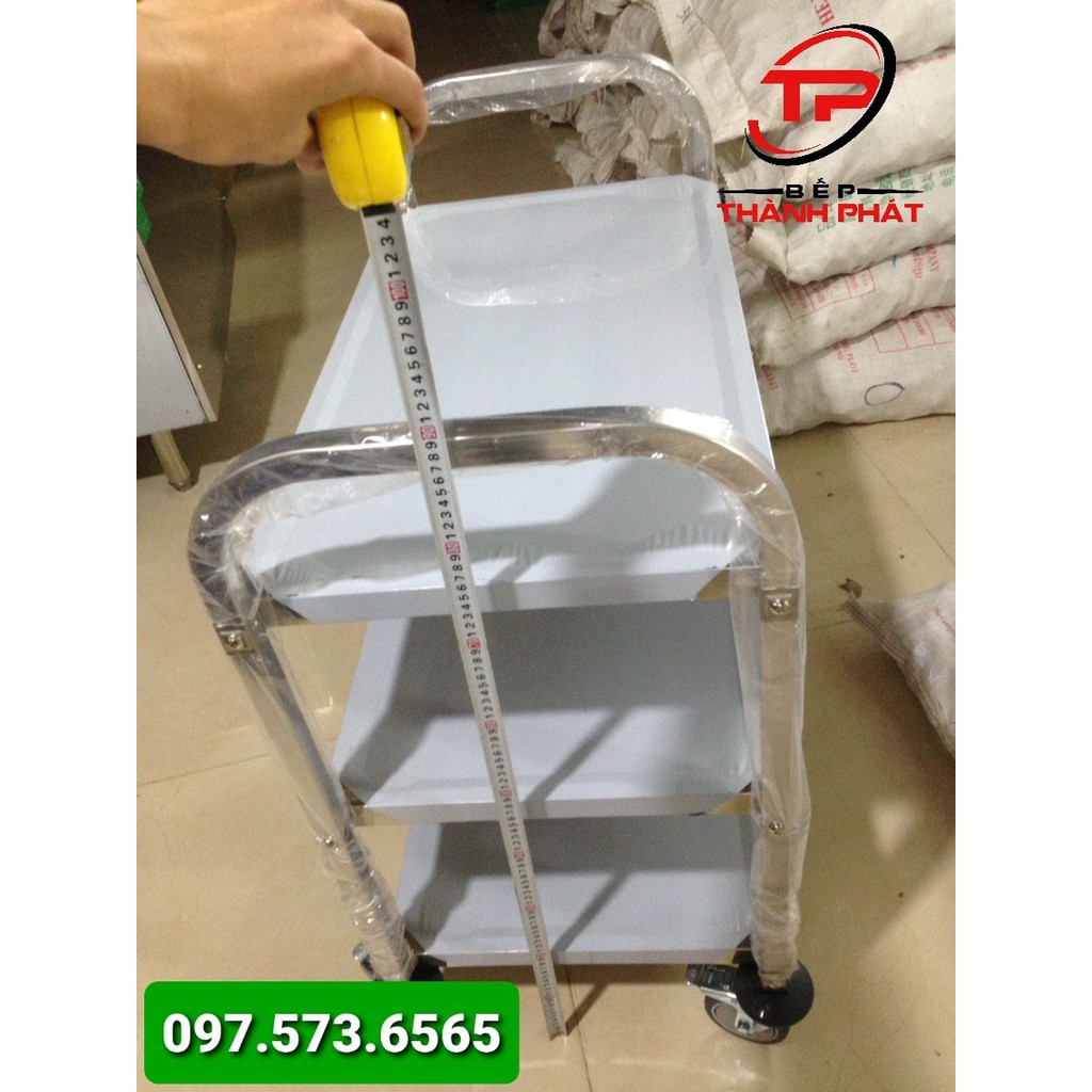 Xe Đẩy 3 Tầng Inox, Xe Đẩy thức ăn cho khách sạn