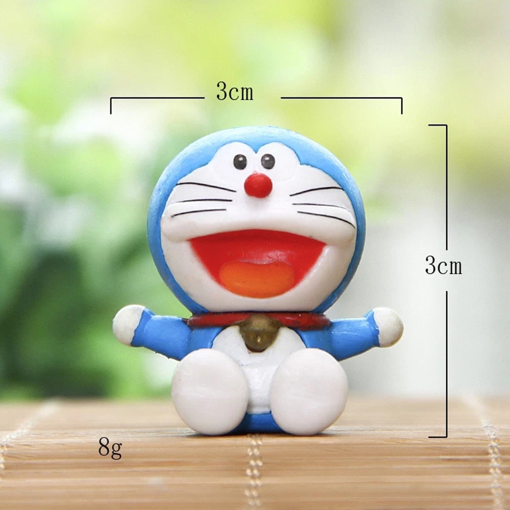 Set 4 mô hình PVC thiết kế kiểu nhân vật hoạt hình Doraemon dùng để trang trí