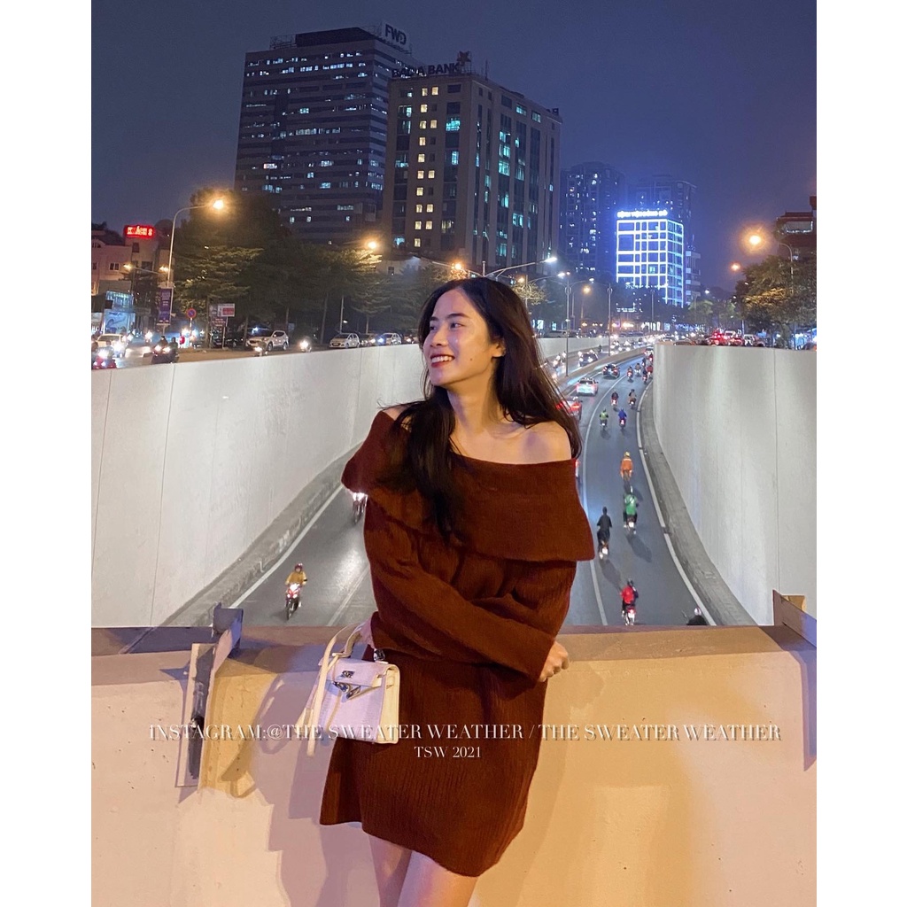 (Ảnh thật) Áo len trễ vai bản to trùm mông mặc 2 kiểu the.sweaterweather TSW | BigBuy360 - bigbuy360.vn
