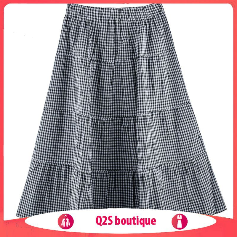 Chân Váy Midi Xòe Caro DÁNG CHỮ A CẠP CHUN | BigBuy360 - bigbuy360.vn