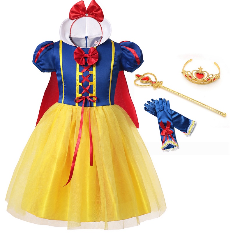 Đầm Xòe 4 Lớp Hóa Trang Công Chúa Bạch Tuyết Disney Cho Bé Gái