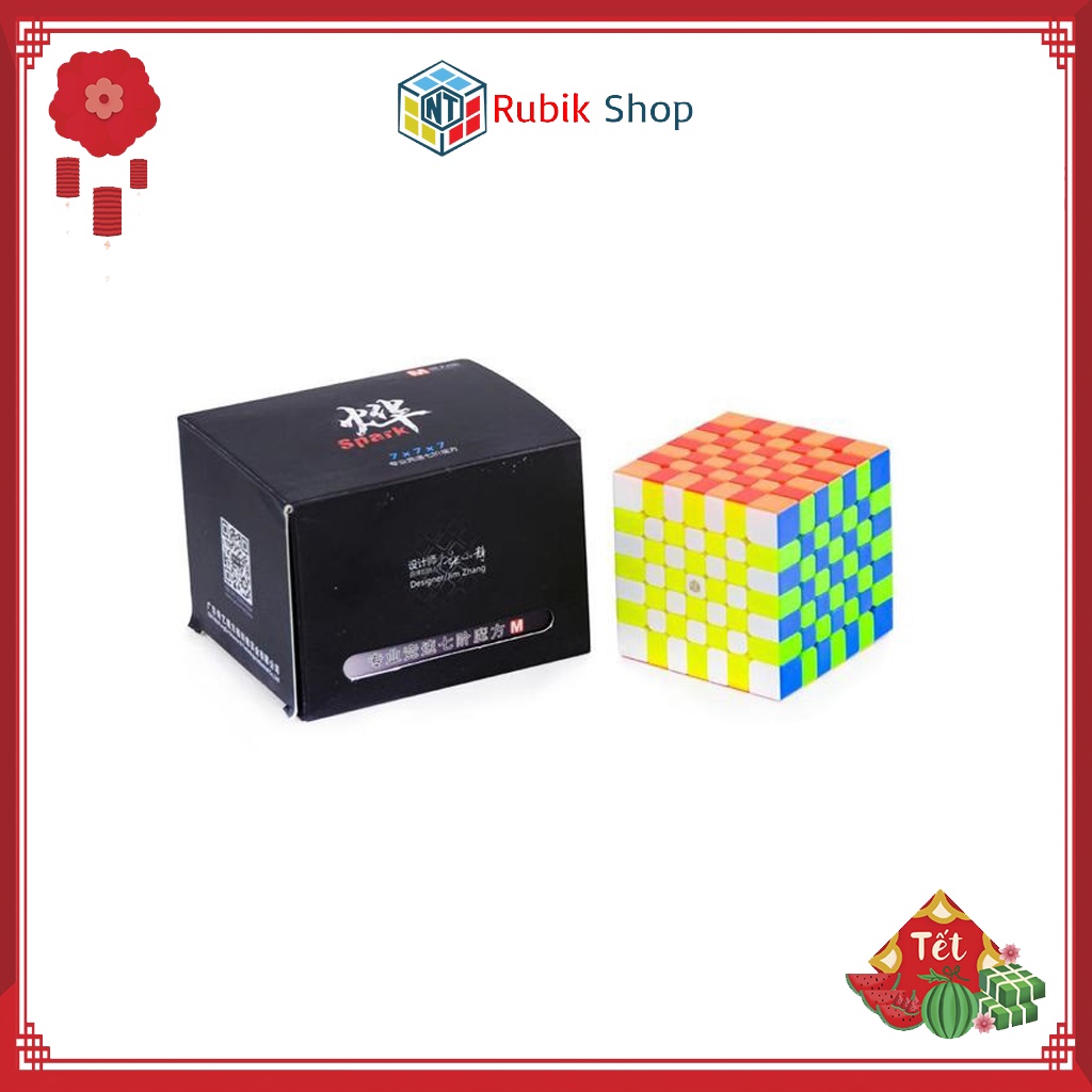Rubik 7x7 - QiYi X-Man Design Spark 7x7x7 Stickerless/ Black (Có Nam Châm)