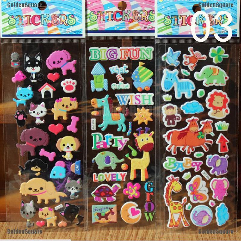 Set 10 Sticker Hoạt Hình 3D Cổ Điển