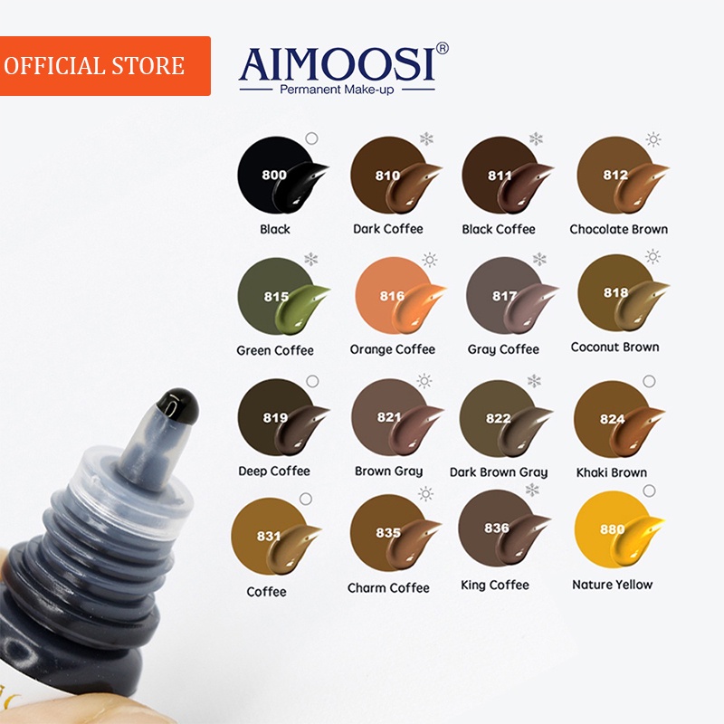 8 Lọ Mực Xăm Lông Mày Tạm Thời 3ml Màu Sắc Tự Nhiên MỰC ĐẶC + NHANH BÁM