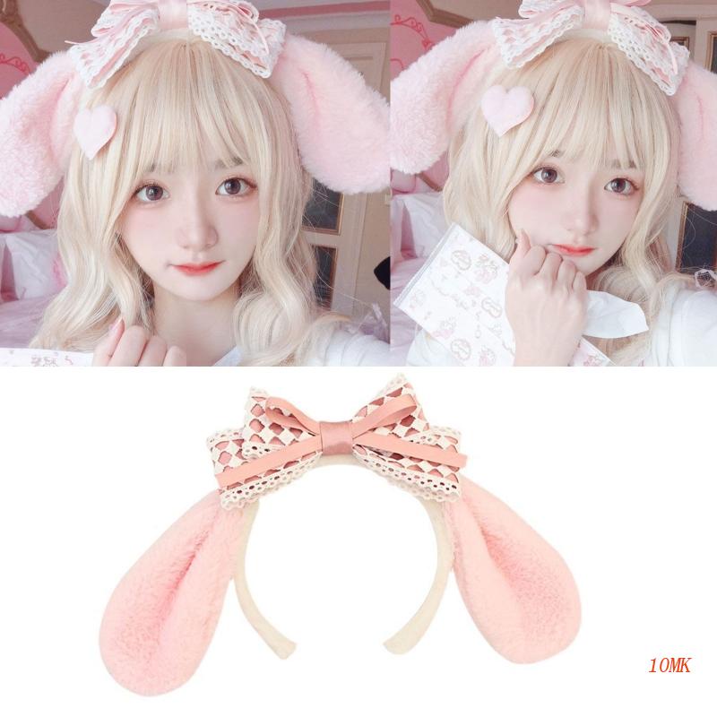 Băng Đô Cài Tóc Hình Tai Thỏ Melody Hoạt Hình 10MK Phát Sóng Trực Tiếp Hóa Trang Halloween Cho Bé